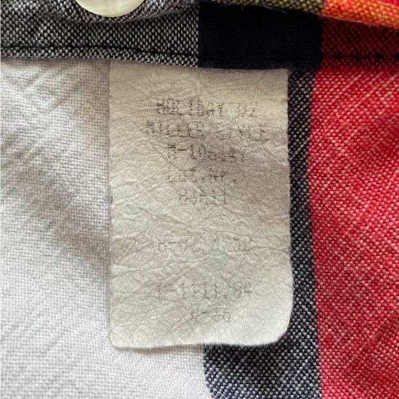 Cinch Men’s Red, White, and Navy Plaid Long Sleeve Button Down Shirt Size Large - Picture 7 of 8